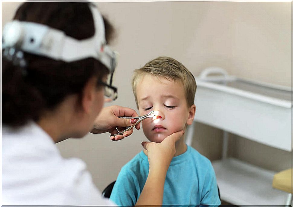 Child at the pediatrician doing a medical examination.
