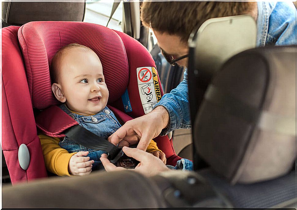How to place the child seat in the car.