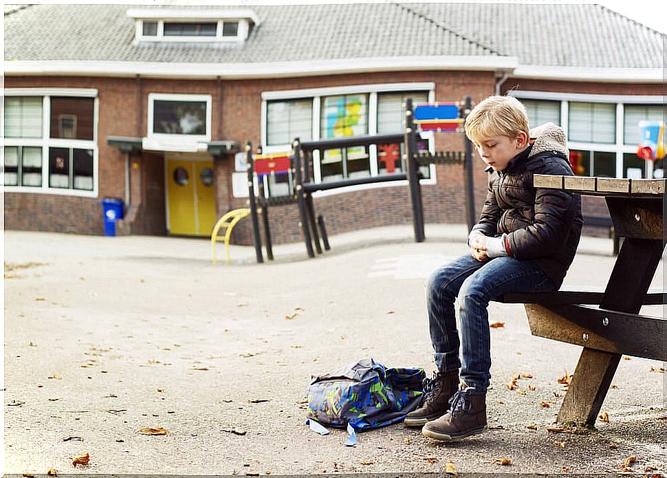 My son has no friends and is always alone at school.