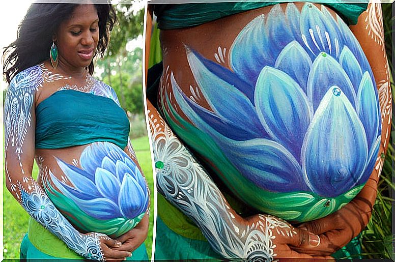 Belly painting is an art form.